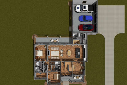 Overhead First Floor for House Plan #4848-00435
