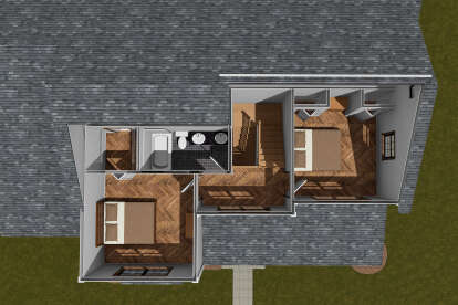 Overhead Second Floor for House Plan #4848-00435