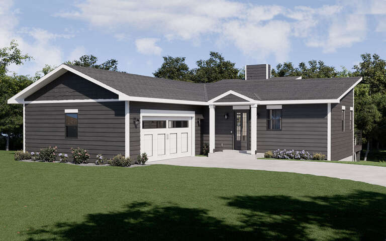 House Plan House Plan #32032 Angled Front Elevation