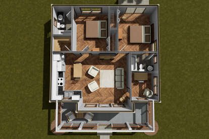 Overhead First Floor for House Plan #4848-00438