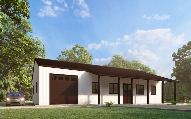 House Plan House Plan #32037 Angled Front Elevation