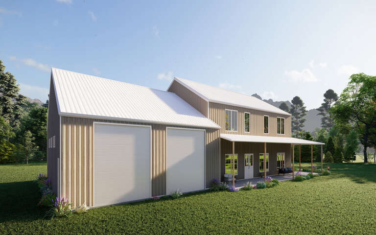 House Plan House Plan #32040 Angled Front Elevation