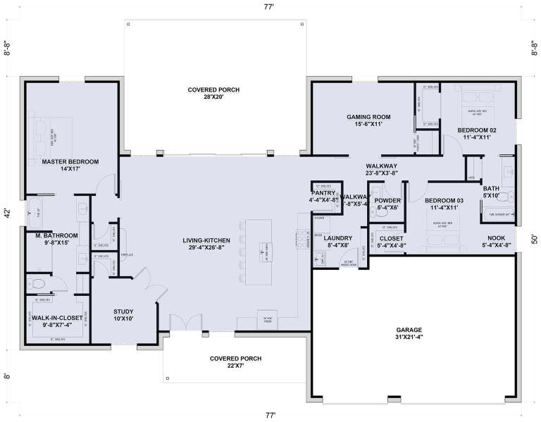 House Plan House Plan #32042 Drawing 1