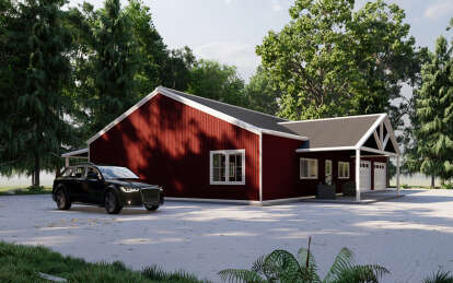 Barn House Plan #625-00021 Elevation Photo