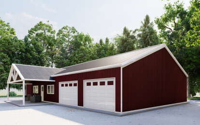 Barn House Plan #625-00021 Elevation Photo