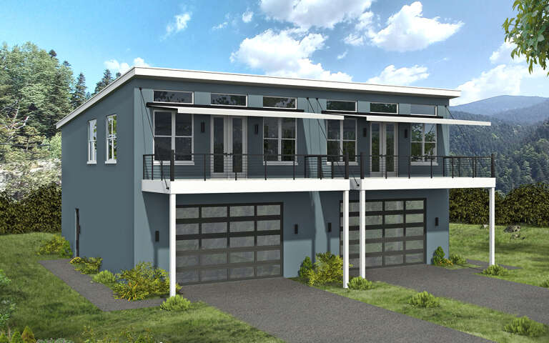 House Plan House Plan #32048 Angled Front Elevation