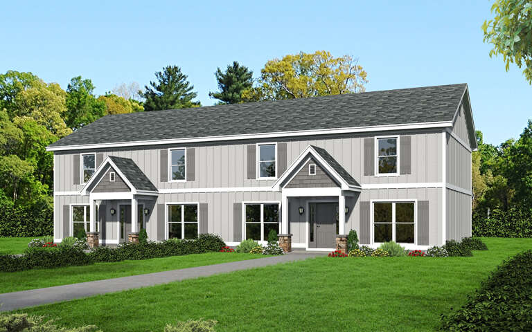 House Plan House Plan #32051 Angled Front Elevation