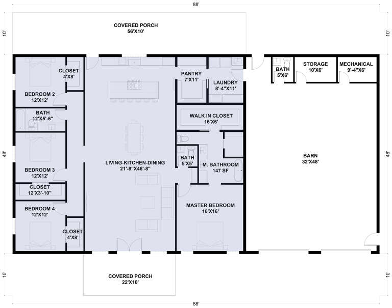 House Plan House Plan #32058 Drawing 1