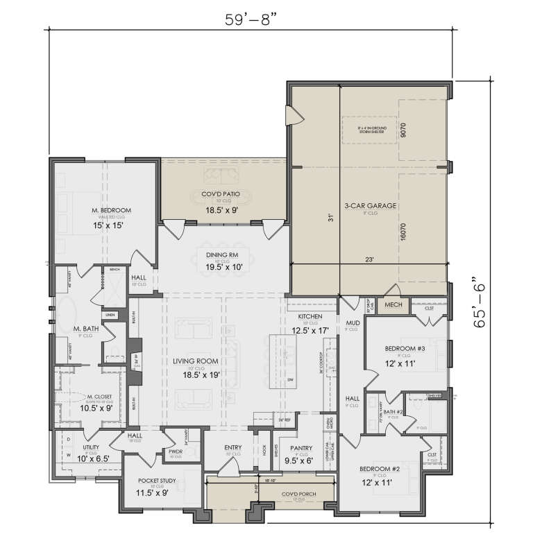 House Plan House Plan #32066 Drawing 1