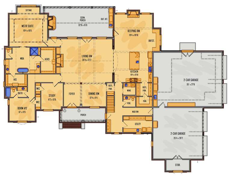 House Plan House Plan #32067 Drawing 1