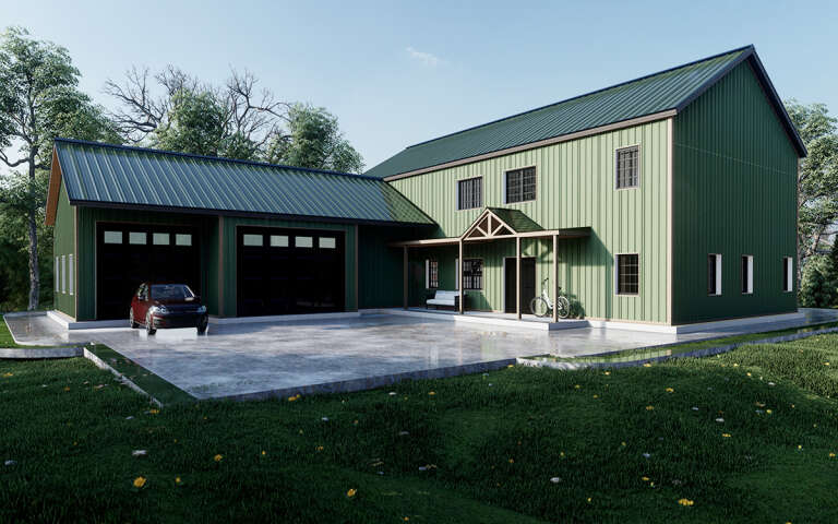House Plan House Plan #32068 Angled Front Elevation