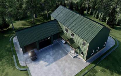 Barn House Plan #625-00025 Elevation Photo