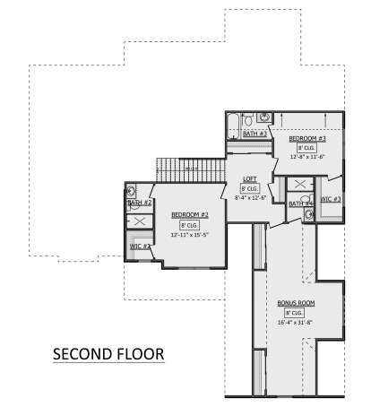 Second Floor for House Plan #1958-00045