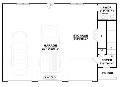 Garage Floor for House Plan #7568-00031