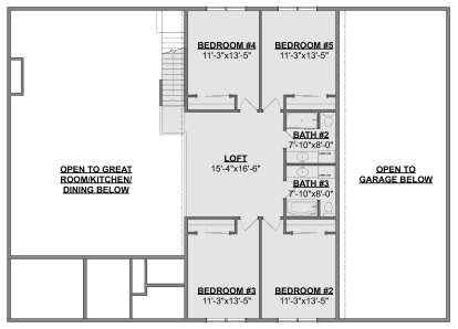 Second Floor for House Plan #1462-00132