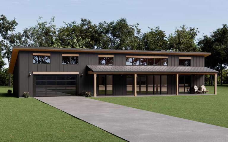 House Plan House Plan #32093 Angled Front Elevation 