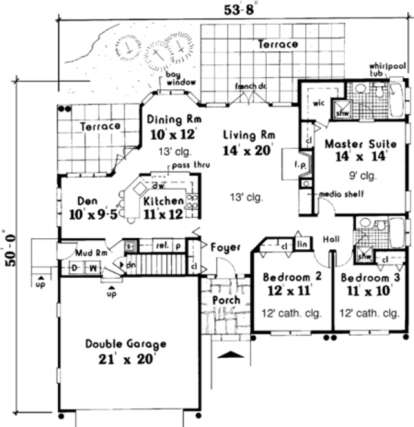 Main Floor for House Plan #033-00086