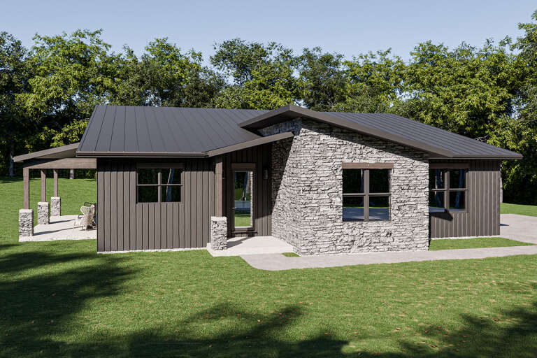 House Plan House Plan #32103 Angled Front Elevation 