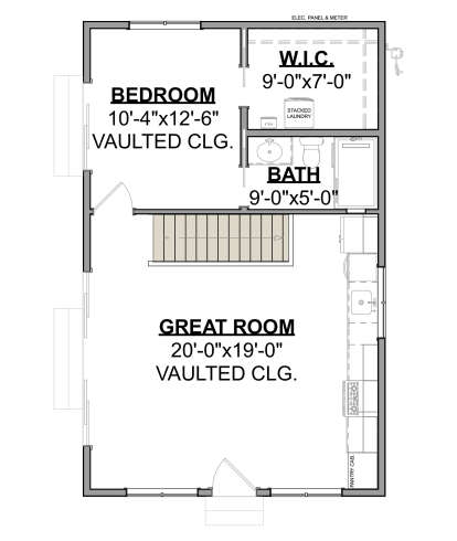 Main Floor w/ Basement Stairs Location for House Plan #1462-00152