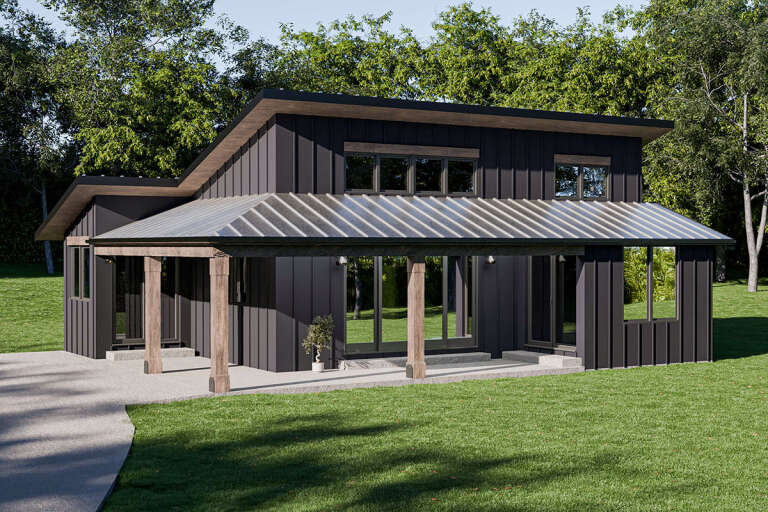 House Plan House Plan #32105 Angled Front Elevation