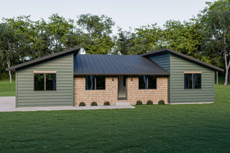 House Plan House Plan #32110 Angled Front Elevation