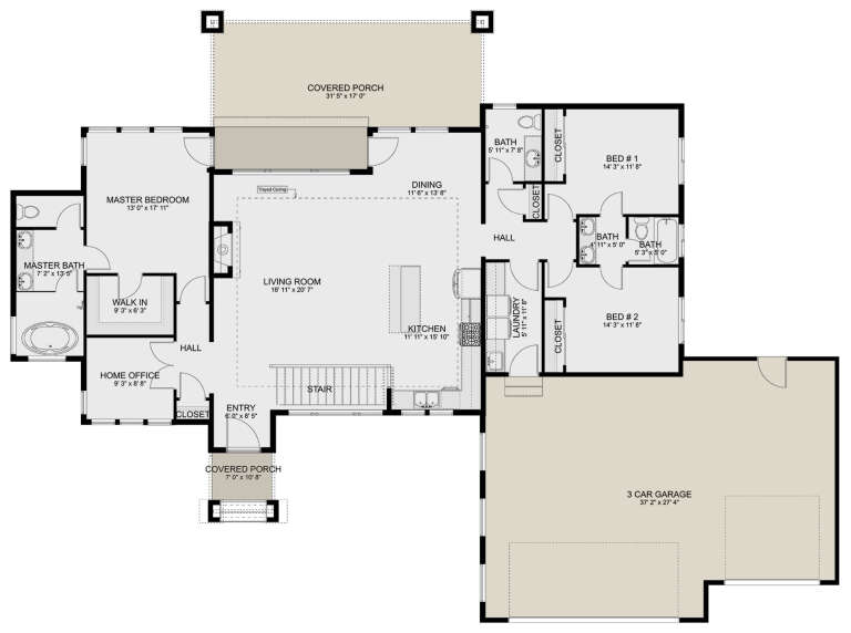 House Plan House Plan #32120 Drawing 1