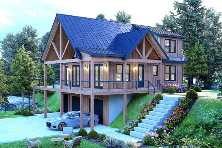 House Plan House Plan #32127 Angled Front Elevation
