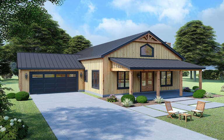 House Plan House Plan #32129 Angled Front Elevation