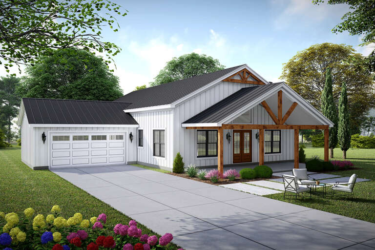 House Plan House Plan #32130 Angled Front Elevation