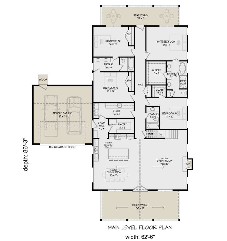 House Plan House Plan #32130 Drawing 1