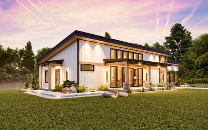 Modern House Plan #699-00399 Elevation Photo