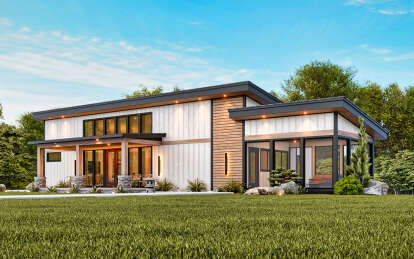 Modern House Plan #699-00399 Elevation Photo