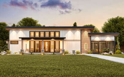 Modern House Plan #699-00399 Elevation Photo