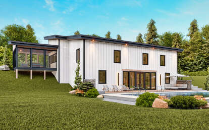 Modern House Plan #699-00399 Elevation Photo
