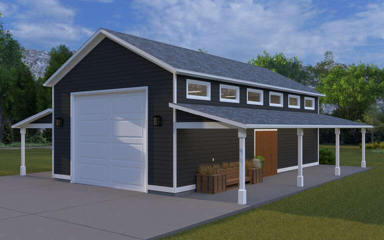 House Plan House Plan #32143 Angled Front Elevation