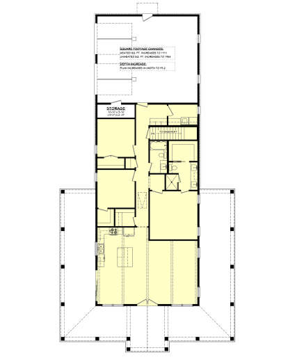 Main Floor w/ Basement Stairs Location for House Plan #041-00376