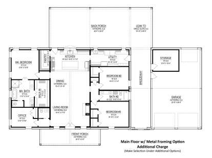 Main Floor w/ Alternate Framing Option for House Plan #2473-00006