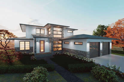 Modern House Plan #5984-00018 Elevation Photo