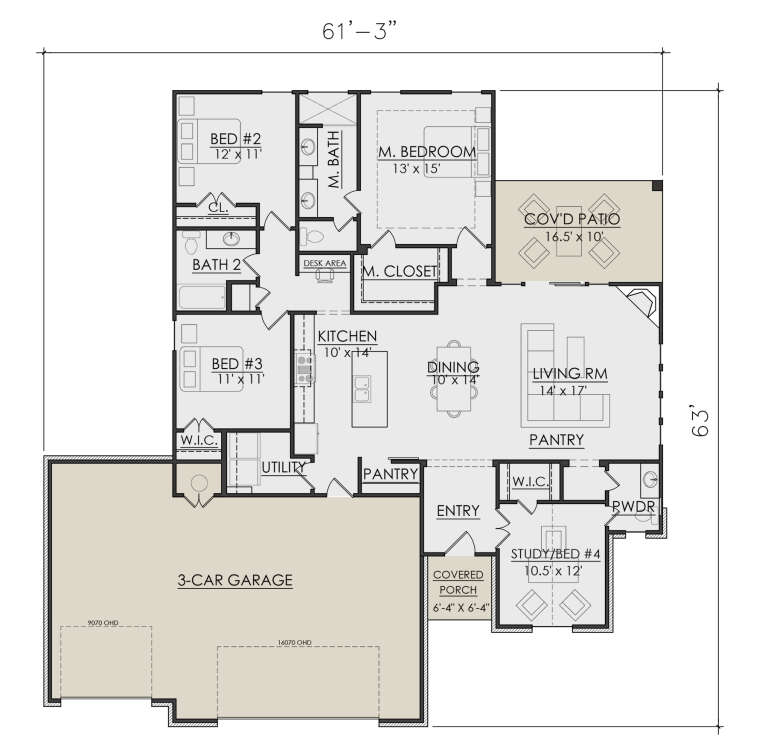 House Plan House Plan #32162 Drawing 1