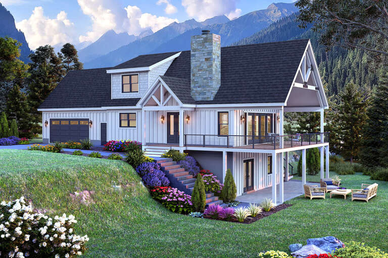 House Plan House Plan #32168 Angled Front Elevation