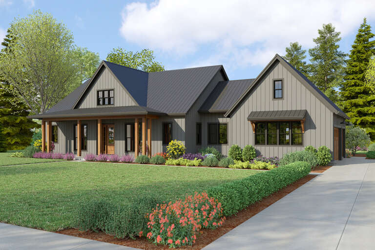 House Plan House Plan #32173 Angled Front Elevation