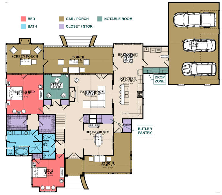 House Plan House Plan #32180 Drawing 1