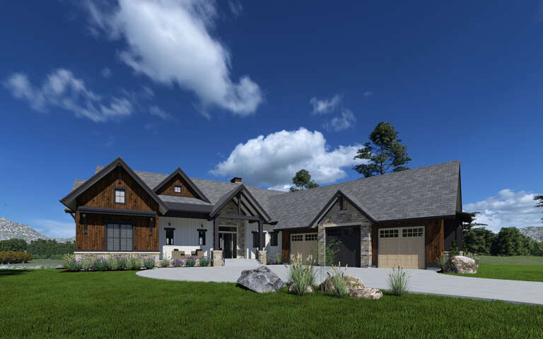 House Plan House Plan #32183 Angled Front Elevation