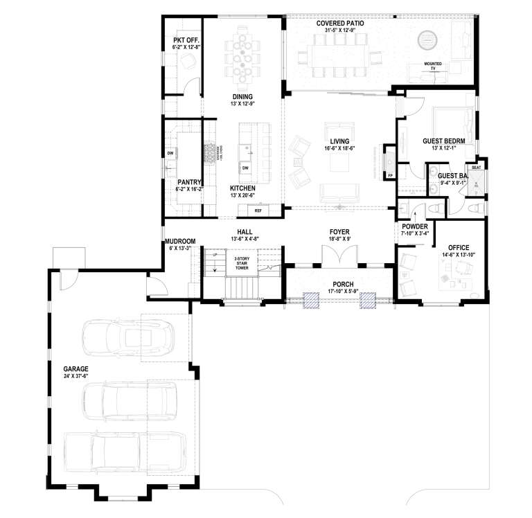 House Plan House Plan #32186 Drawing 1