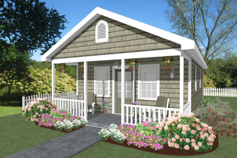 House Plan House Plan #32187 Angled Front Elevation