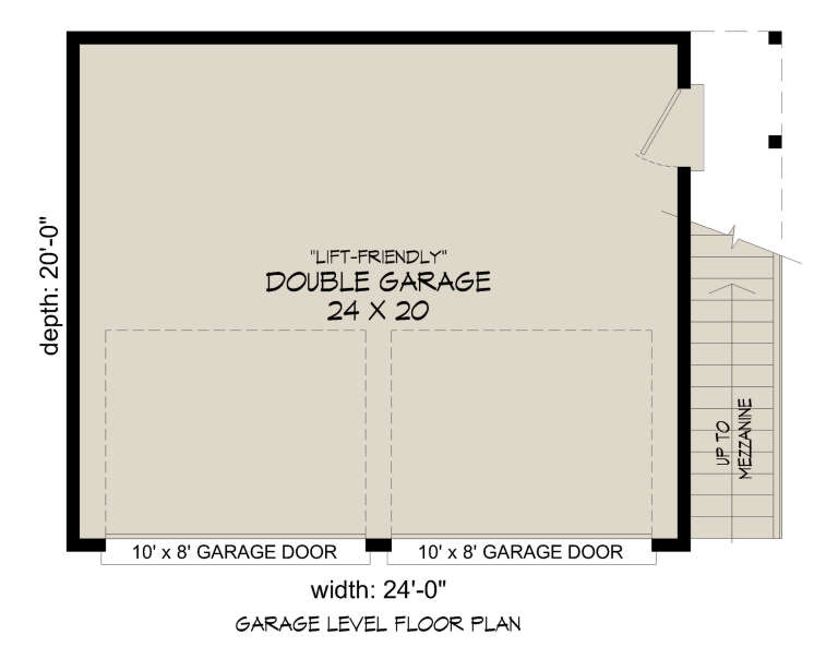 Modern 2 Car Garage Plan - 960 Square Feet | Floor Plan #940-01222 ...