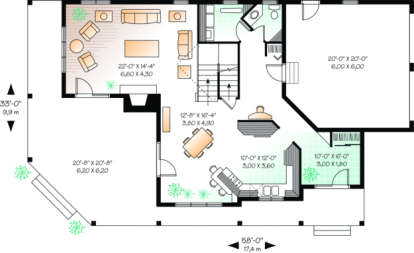 First Floor for House Plan #034-00040