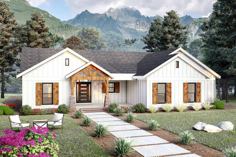 House Plan House Plan #32200 Angled Front Elevation