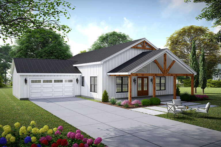 House Plan House Plan #32203 Angled Front Elevation