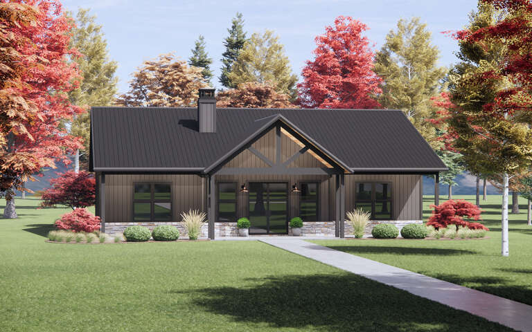 House Plan House Plan #32205 Angled Front Elevation